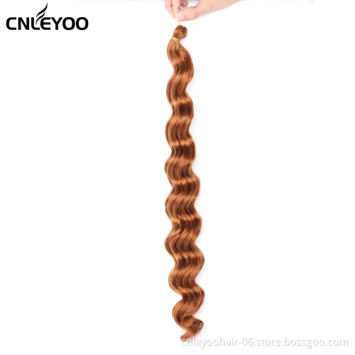 20 Inch Deep Wave Bulk Hair Brown Pre-twisted Synthetic Deep Hair Crochet Braids For Beauty